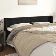 Testiera ad Orecchio-Testata con Orecchie Nera 203x16x78/88 cm in Velluto 705467