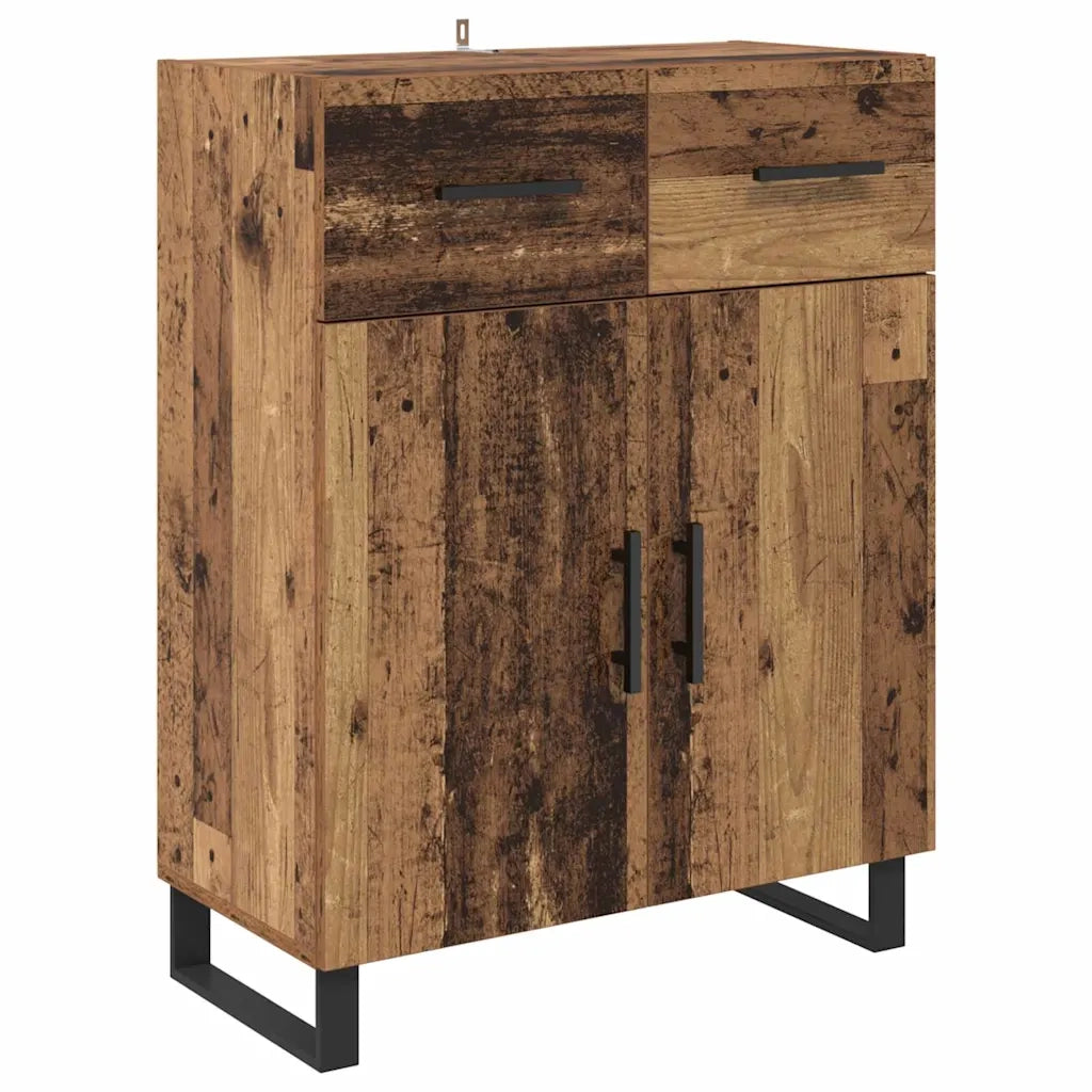 Credenza con cassetto 2 pz | Madia | Buffet da pranzo | Armadio da pranzo Legno vecchio Legno multistrato