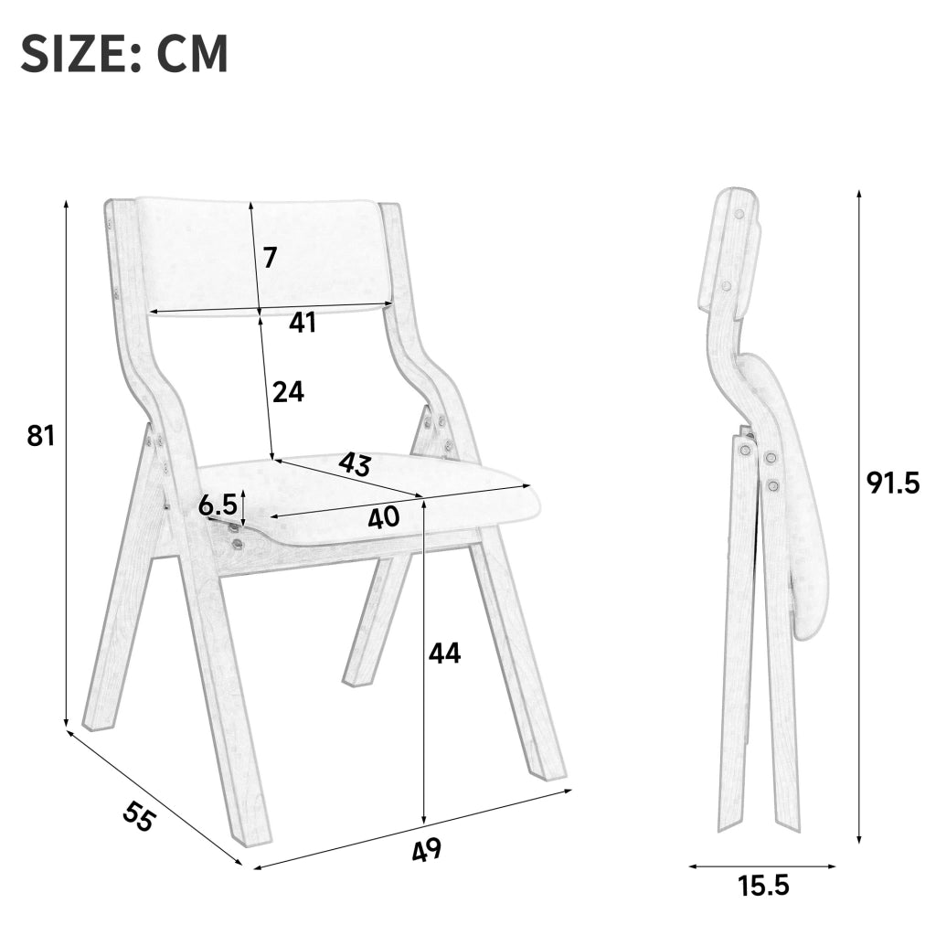Set di 6 sedie pieghevoli 55x49x81 cm; con struttura in legno; richiudibili; beige