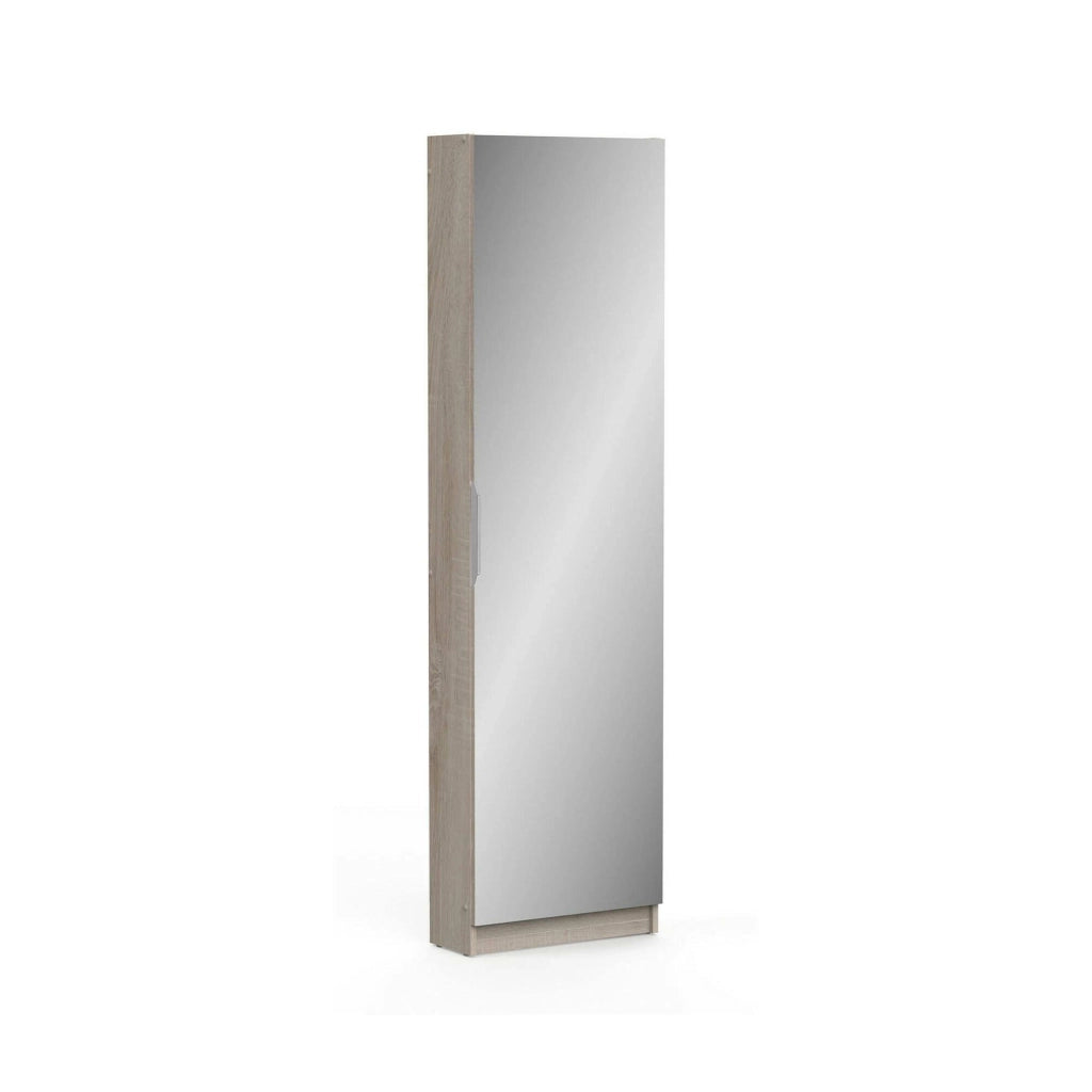 Scarpiera Baucina, Mobile portascarpe, Armadio da ingresso multiuso, Mobiletto per calzature, 50x20 h181 cm, Rovere
