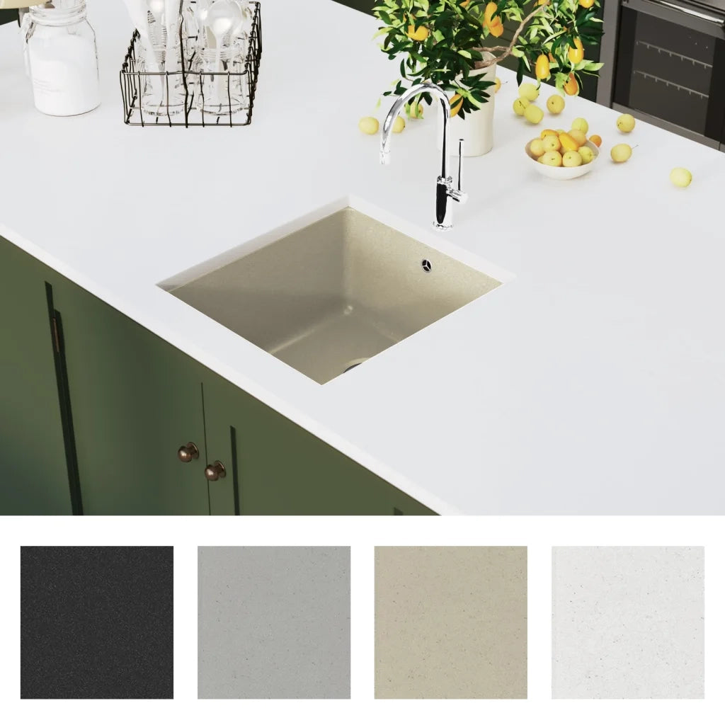 Lavello da Cucina in Granito Vasca Singola-Lavandino-Lavabo Beige 927498