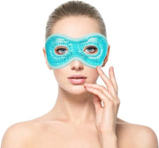 Borsa di Gel per Occhi con Bocce Gelanti per il Trattamento Fisioterapico Caldo-Freddo per il Riflesso Migraine, Dolore di Testa, Occhiaie Scure e Occhi Gonfi (A-Blau)