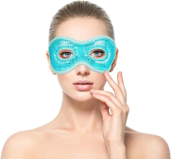 Borsa di Gel per Occhi con Bocce Gelanti per il Trattamento Fisioterapico Caldo-Freddo per il Riflesso Migraine, Dolore di Testa, Occhiaie Scure e Occhi Gonfi (A-Blau)
