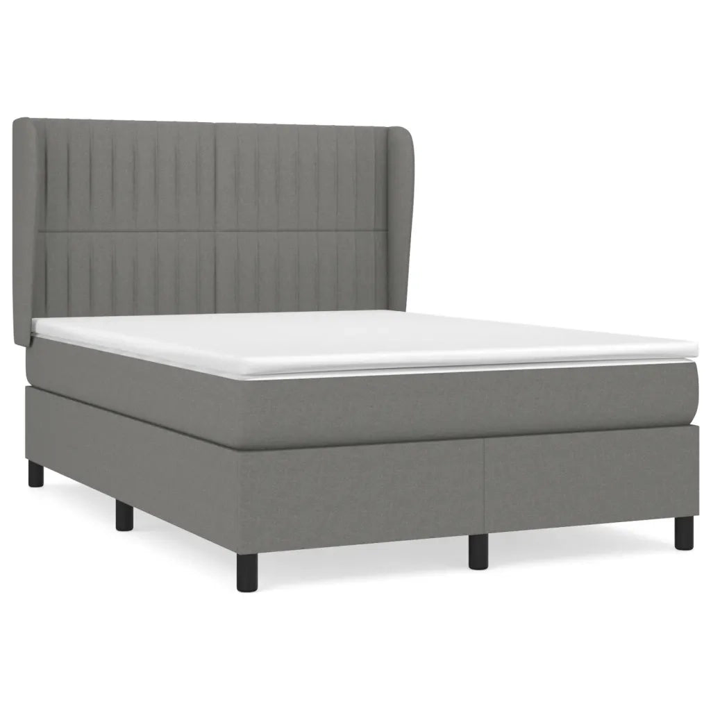 Giroletto a Molle con Materasso Grigio Scuro 140x200cm Tessuto cod mxl 40184