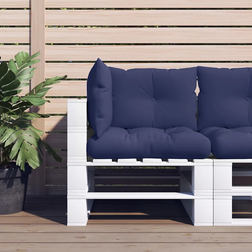 vidaXL Cuscini per Pallet 3 pz Blu Marino in Tessuto Oxford