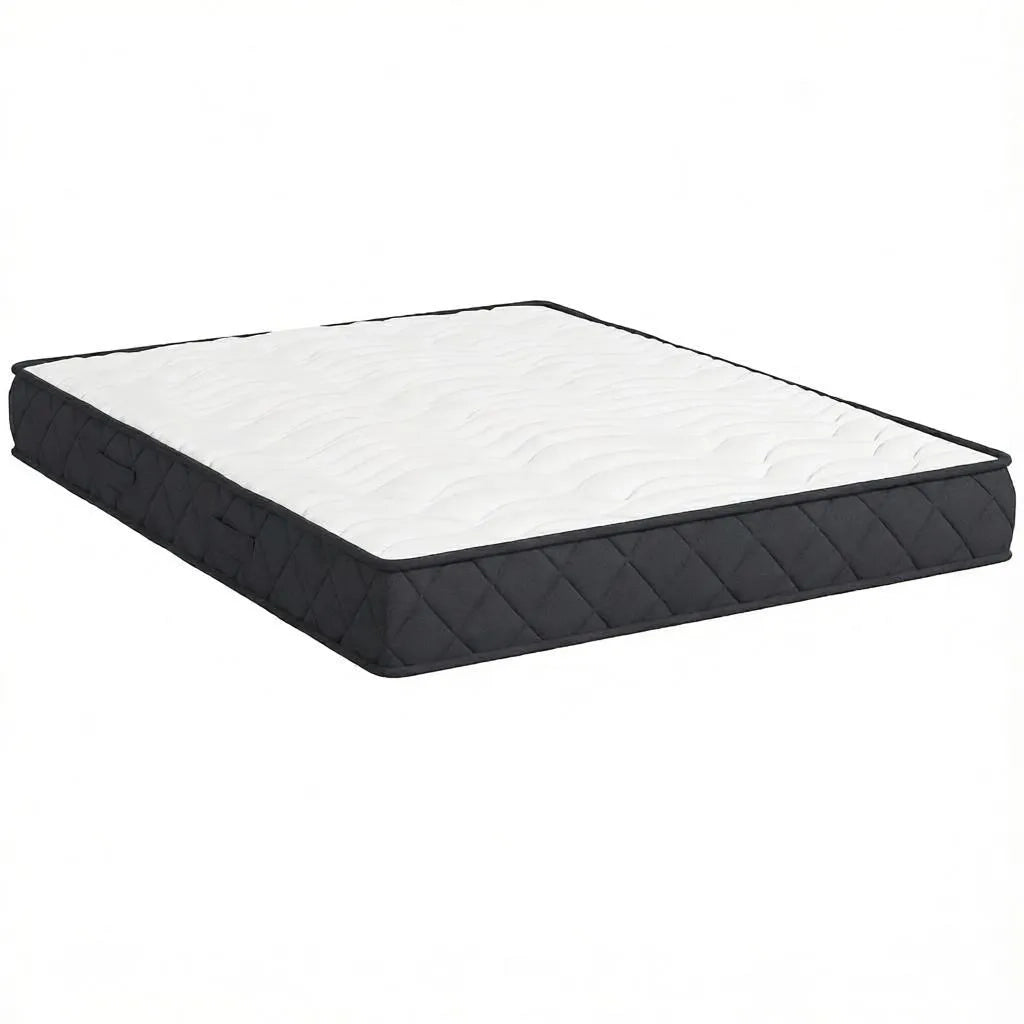 Materasso in Memory Foam e Schiuma Ondulata con Base Antiscivolo 140x190x20 cm; Bianco e Grigio