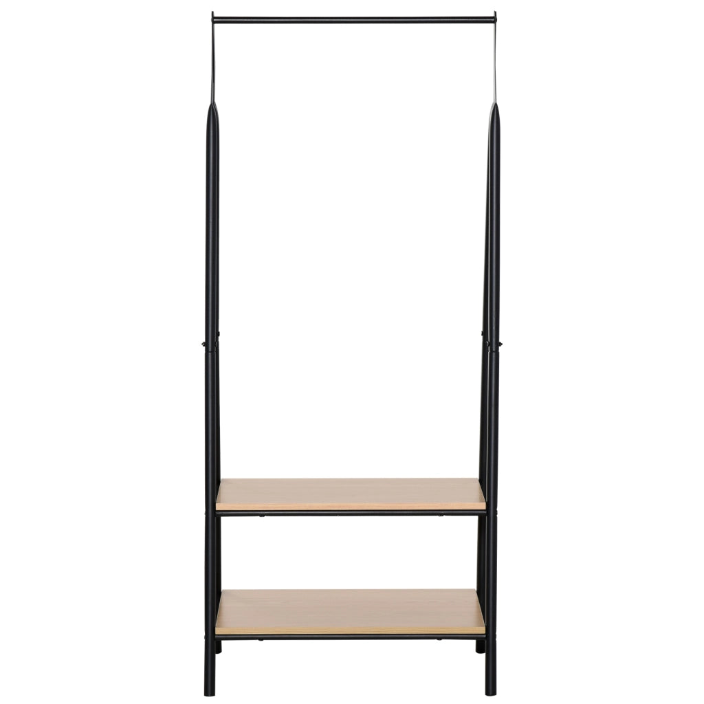 Appendiabiti a triangolo con ripiani ¨C Minimal ¨C MDF legno chiaro, acciaio nero, 64x43x149 cm