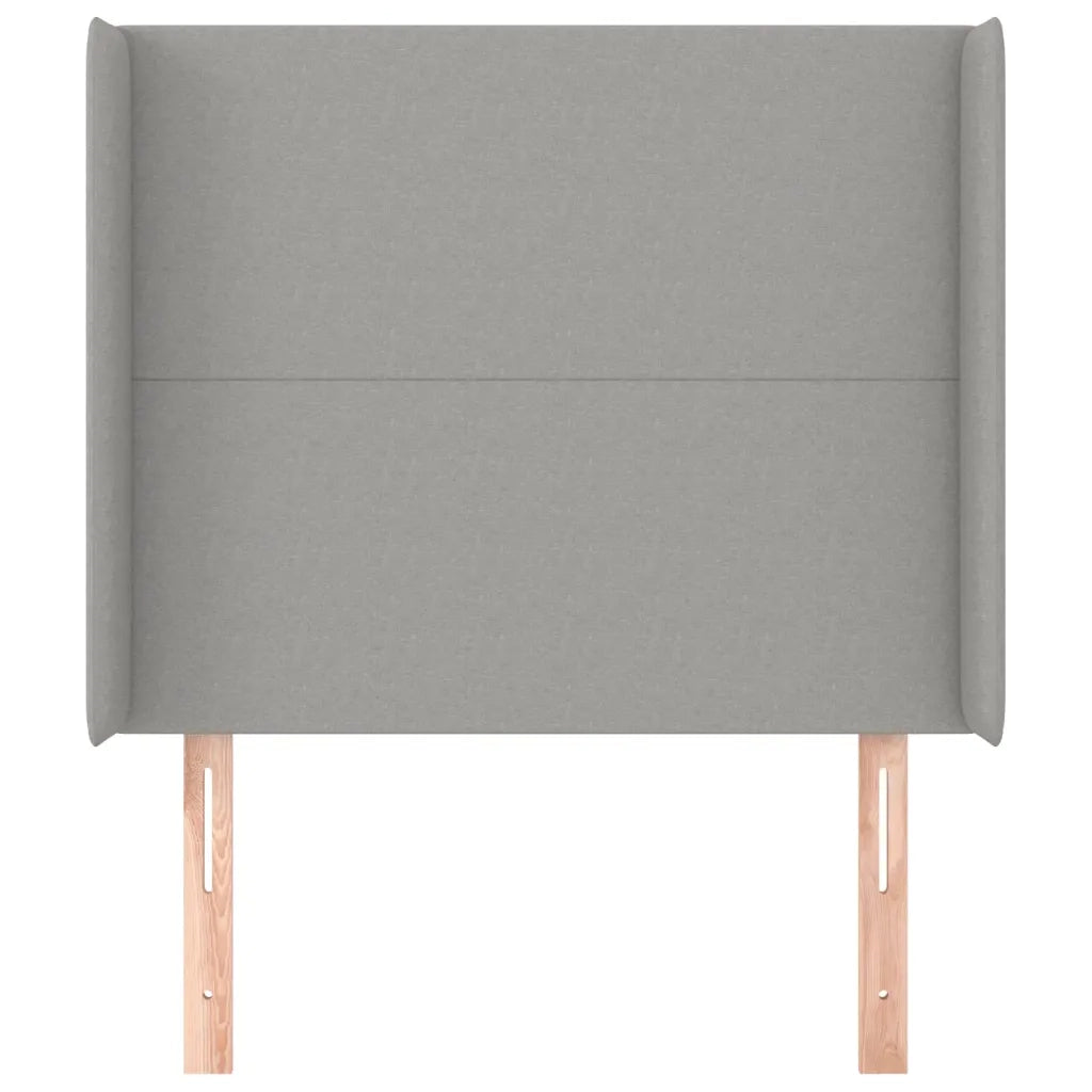 Testiera ad Orecchio-Testata con Orecchie Grigio Chiaro 83x16x118/128 cm in Tessuto 542608
