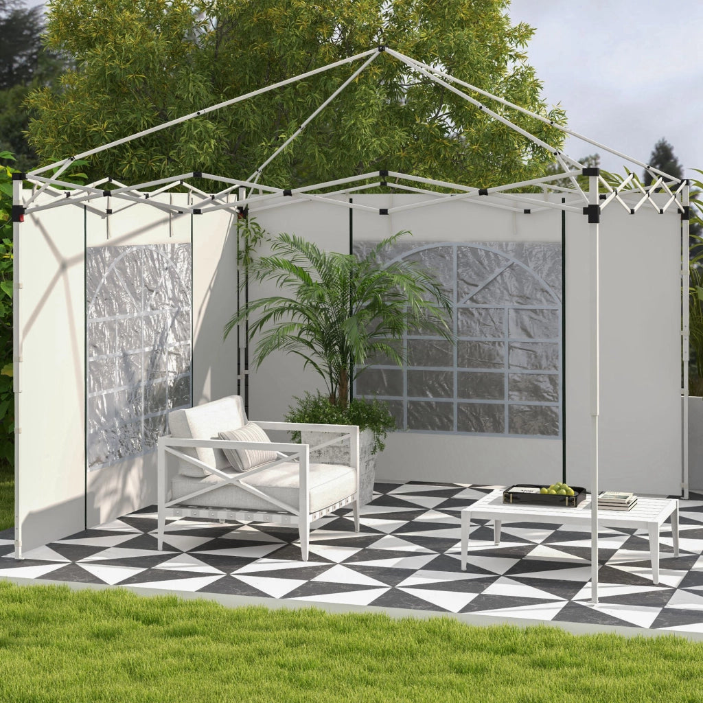 Pannelli Laterali per Tenda 295x195 cm ¨C zephmum ¨C Bianco con Finestra e Porta