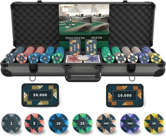 Set di Poker - Set di Fiches da Poker - Scatola da Poker - Fiches da Poker - Set di Poker - Scatola di Poker - Fiches da Poker