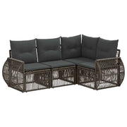 Set Divano da Giardino 4 pcs Grigio e Grigio Scuro polyrattan 3435410