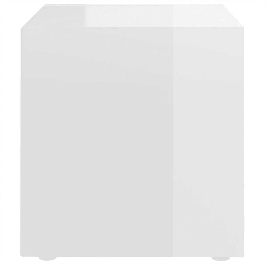 Mobili Porta TV 2pz Bianco Lucido 37x35x37 cm Legno Multistrato