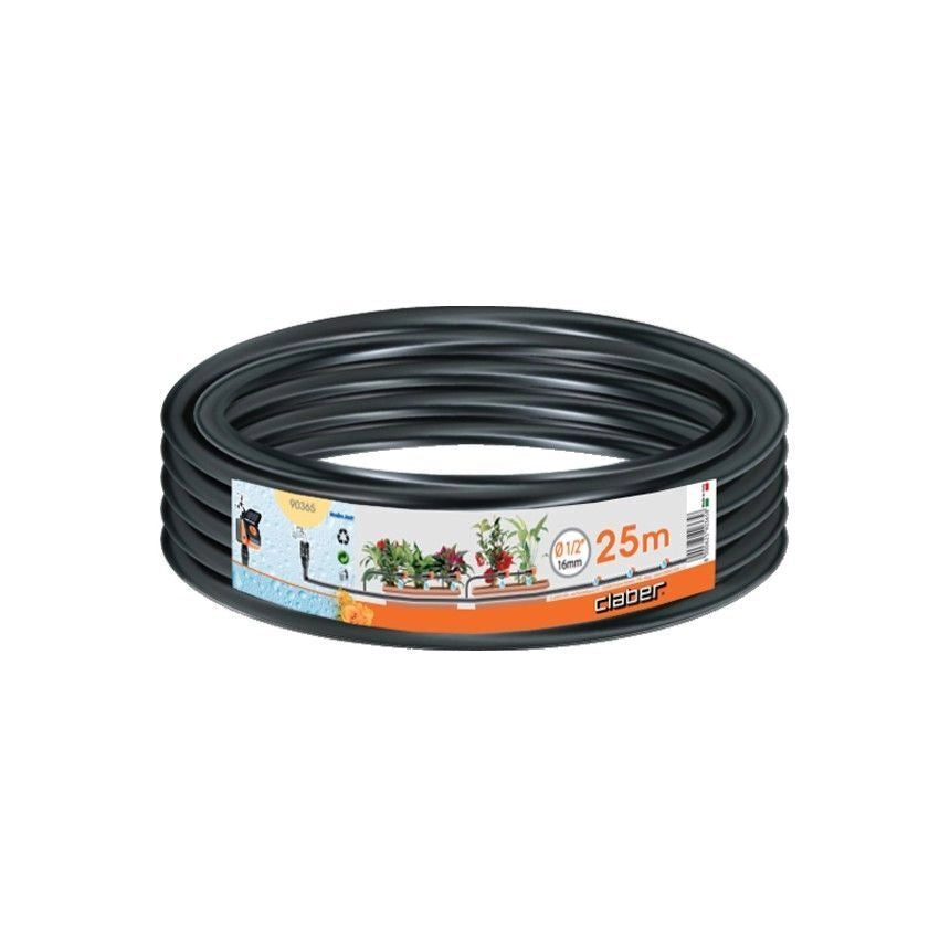 Claber 90362 Tubo Collettore per Irrigazione a Goccia 1-2'' 15 m Polietilene Antialghe Resistente UV colore Nero