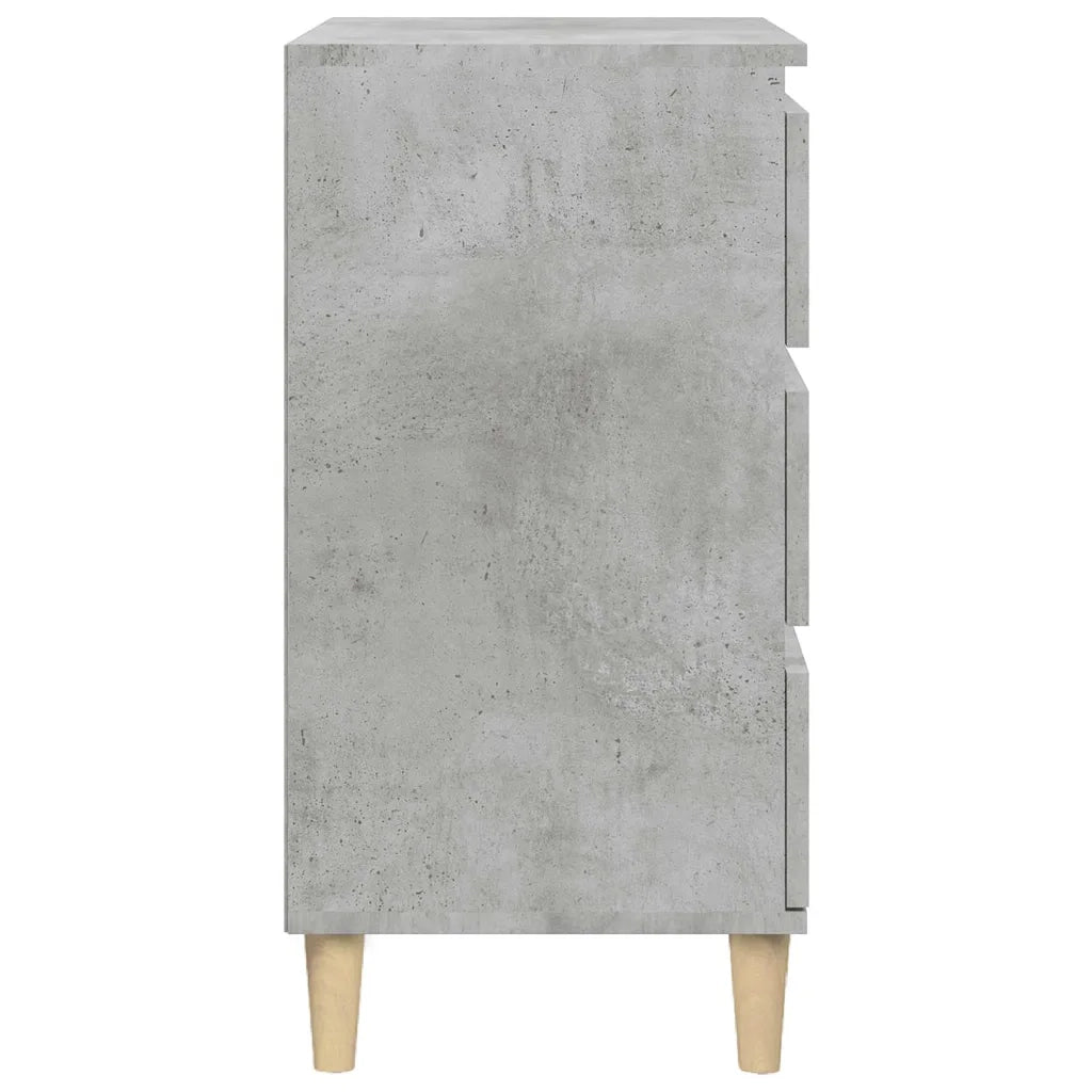 Comodino | Armadio da Notte | Mobiletto da notte Grigio Cemento 40x35x70 cm in Legno Multistrato