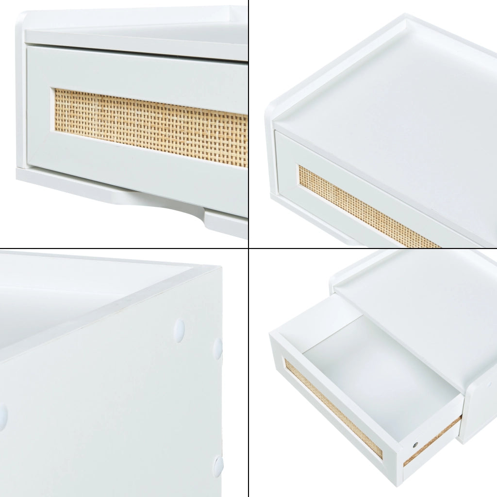 Mensola da Parete Ljuredsø con Cassetto Integrato 40 x 30 x 16,5 cm - Bianco [en.casa]