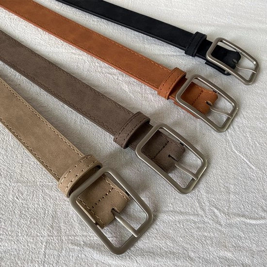 Cintura 4 pezzi in pelle di sudd in metallo argentato per jeans, pantaloni e gonne
