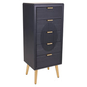 Cassettiera in legno grigio scuro 42x36,5x100,5h