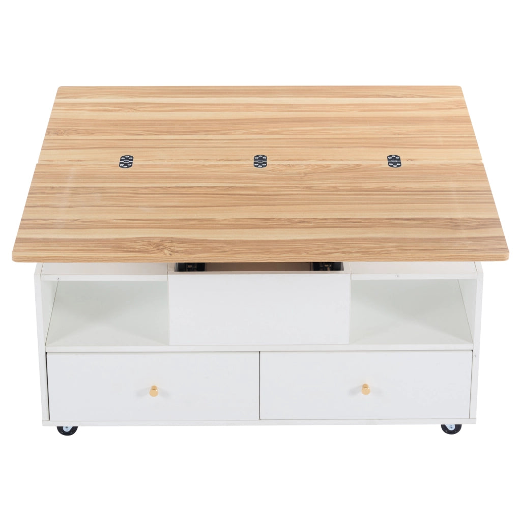 Tavolino da salotto regolabile in altezza - Zephmum- 100x50x47.5cm- 4 cassetti e tavoli idraulici