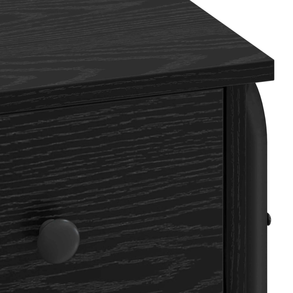 Scrivania con Spazio di Archiviazione Rovere Nero 8008002