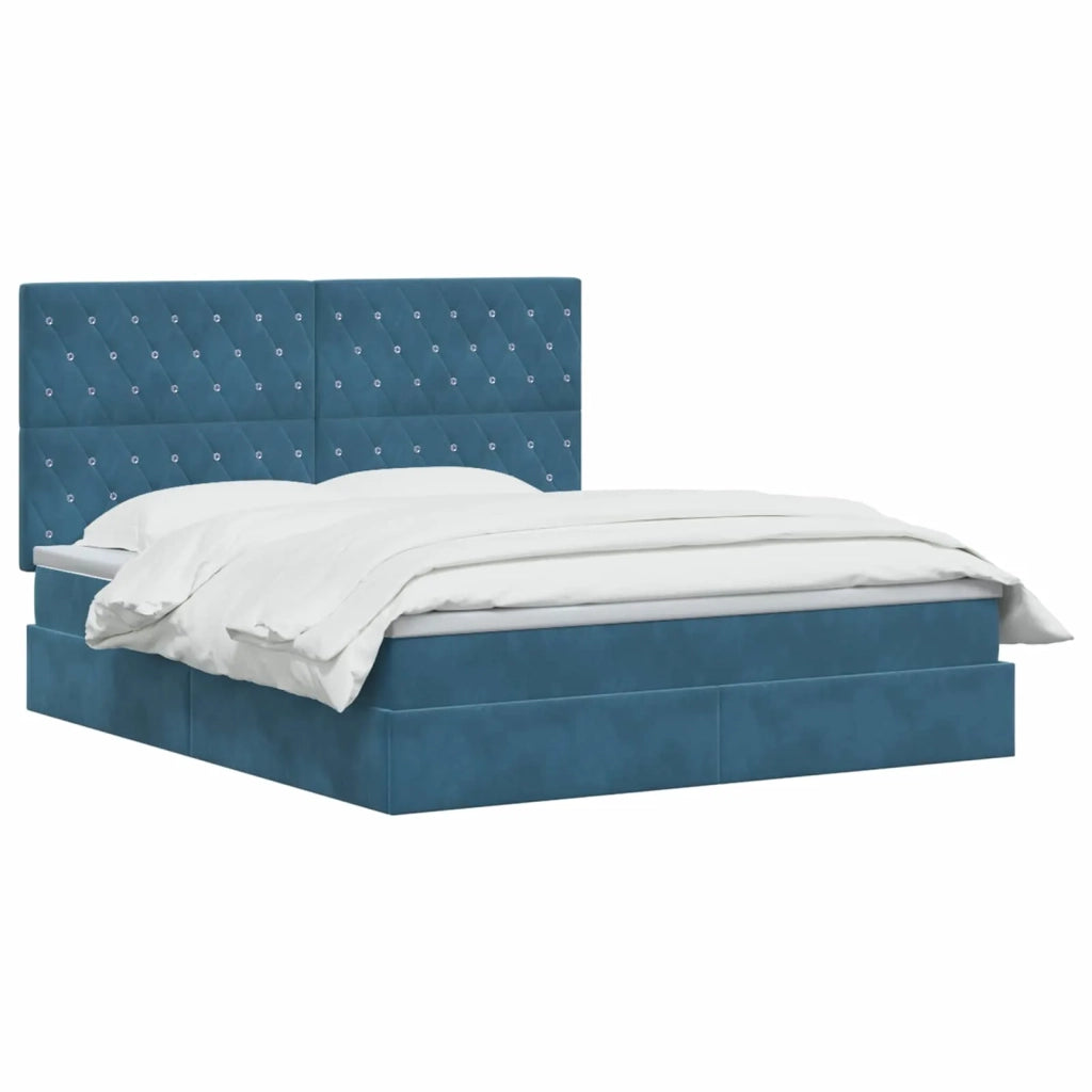 Letto con contenitore e materasso Blu Scuro 180 x 200 cm 3459649