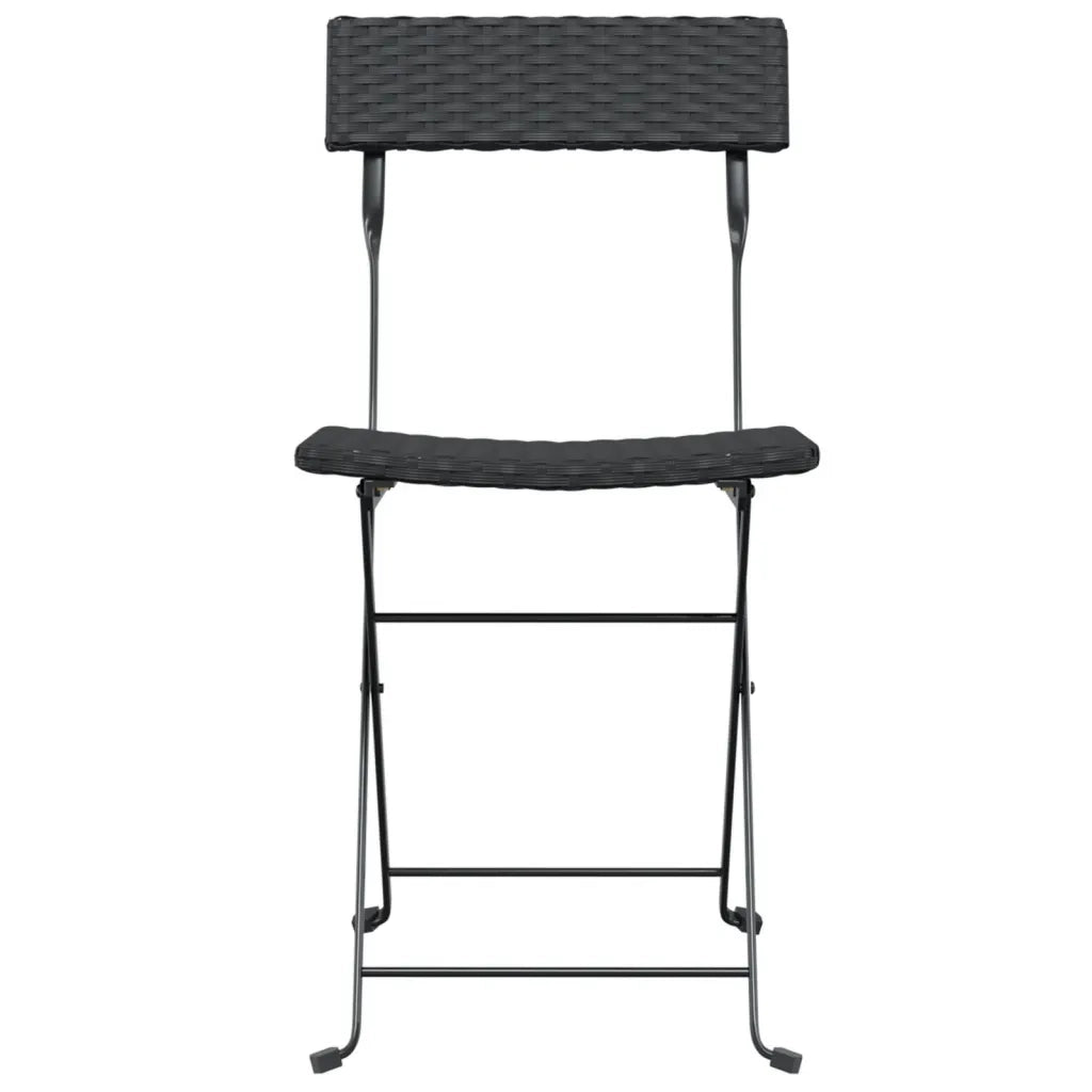 Sedie Pieghevoli da Bistrò 8 pz Nere Polyrattan e Acciaio 3152114