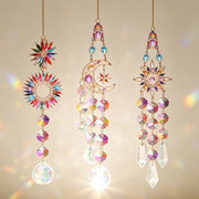 Decorazione per finestra con cristallo K9 - Stile stella/luna - 3 pezzi