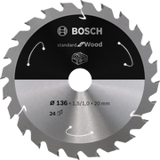 LAMA PER SEGA CIRCOLARE BOSCH D.136mm 24 DENTI TAGLIO LEGNO - 2608837668