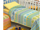Coperta Jacquard In Misto Lana Modello Chiocciola - Lettino - Azzurro 02