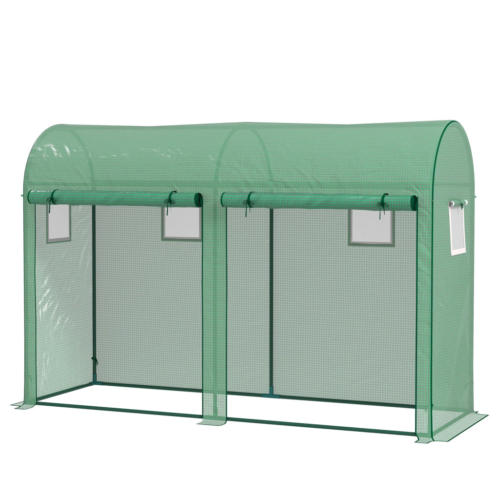Serra da giardino 3 m2 ¨C zephmum ¨C PE, telaio in acciaio, verde, 3x1x2 m
