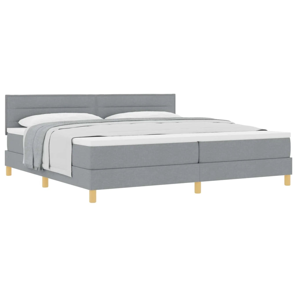 Letto a molle con cuscino Grigio chiaro 200 x 200 cm Tessuto 3338867