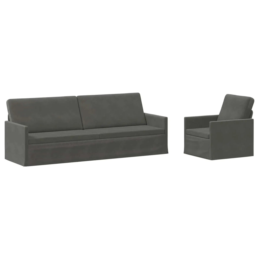 Set di divani 2 pcs Grigio Scuro Tessuto in Cords 3433261