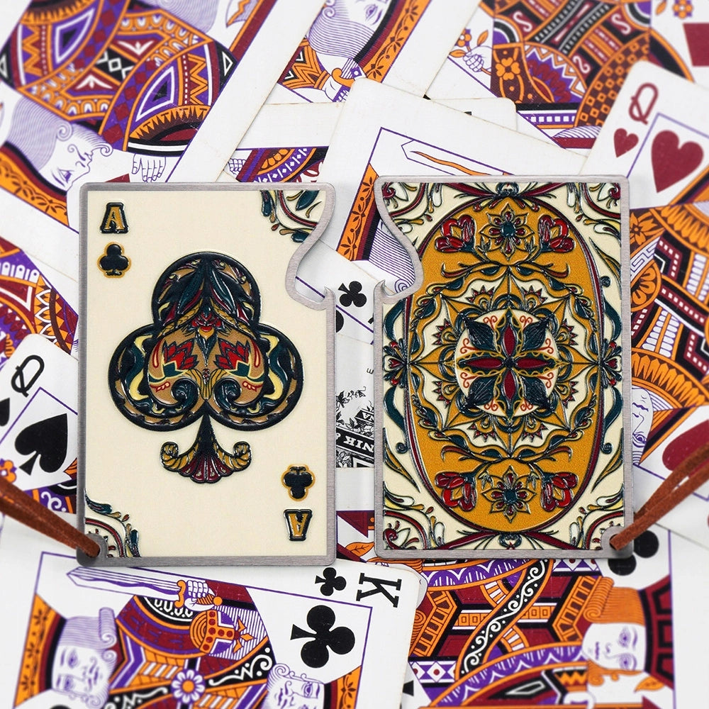 Apribottiglie KADAX, bottiglia di birra in metallo, asso di fiori, carta regalo da poker