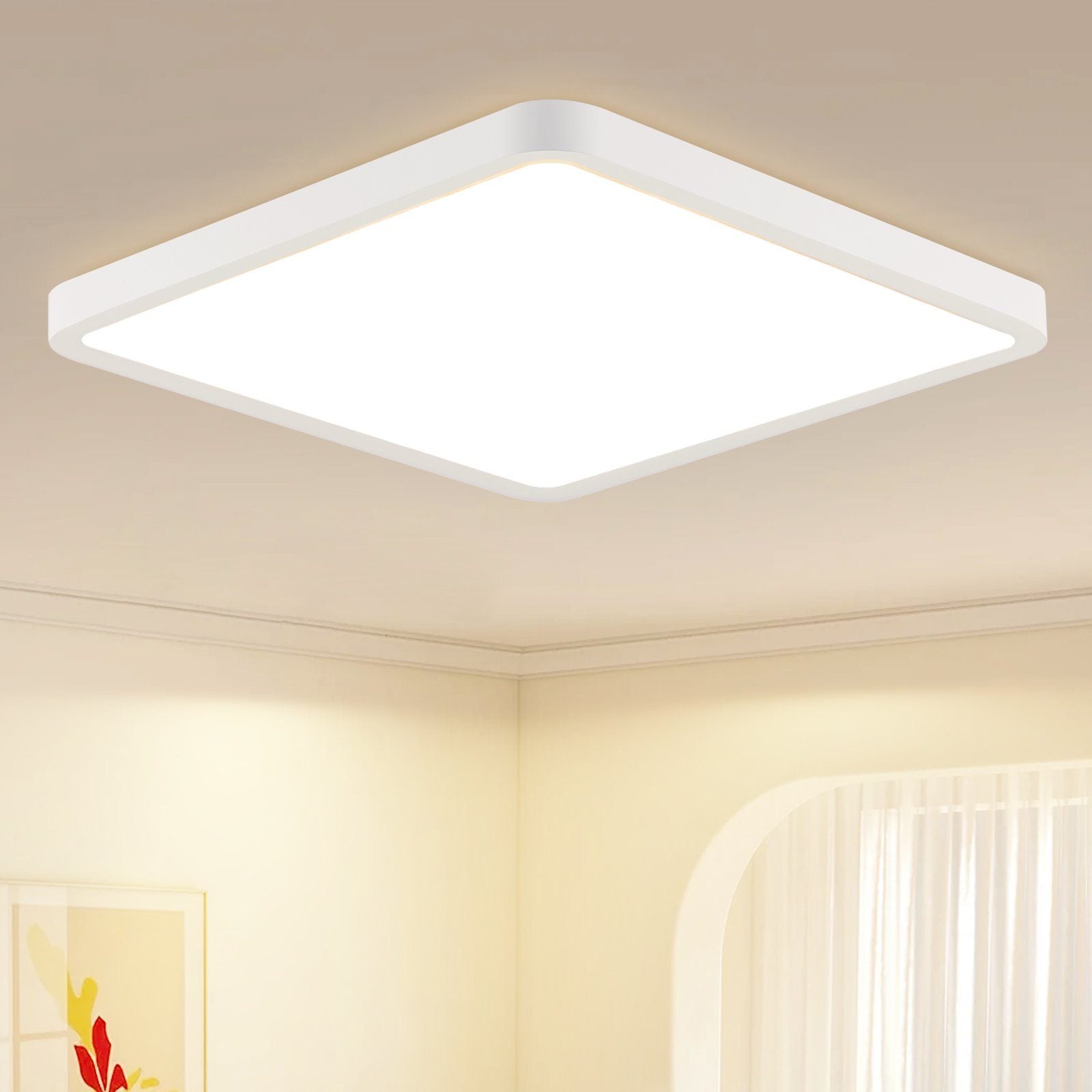 ZMH Lampada da soffitto LED piatta 23cm 18W IP20 bianco neutro per cucina camera letto corridoio