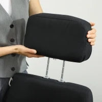 Poltrona da ufficio poltrona da ufficio grande comfort schienale regolabile poggiapiedi ruote 360° lino 62 x 68 x 127 cm nero