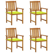 Sedie da Giardino con Cuscini 4 pz in Massello di Acacia cod mxl 25702