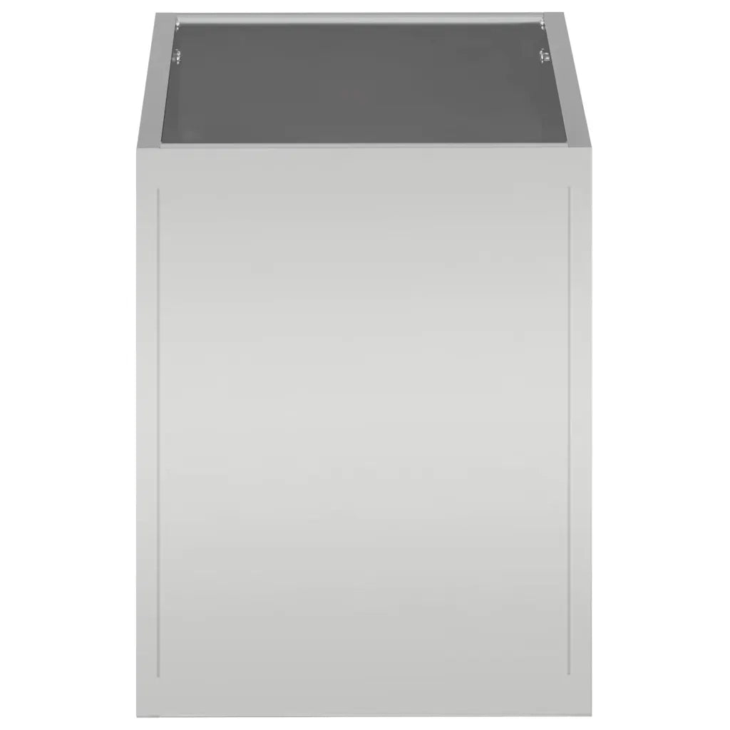 Vaso da giardino Acciaio zincato-Fioriera da Esterno-Contenitore per Piante 50 x 32 x 40 cm