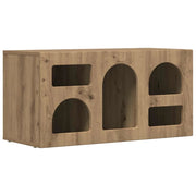 Mobile porta TV moderno in legno composito con vano contenitore funzionale 80 x 35 x 40 cm legno di rovere lavorato a mano 02_0054772