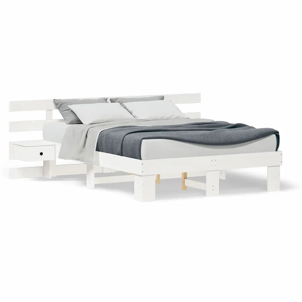 vidaXL Struttura del letto con cassetto Bianco