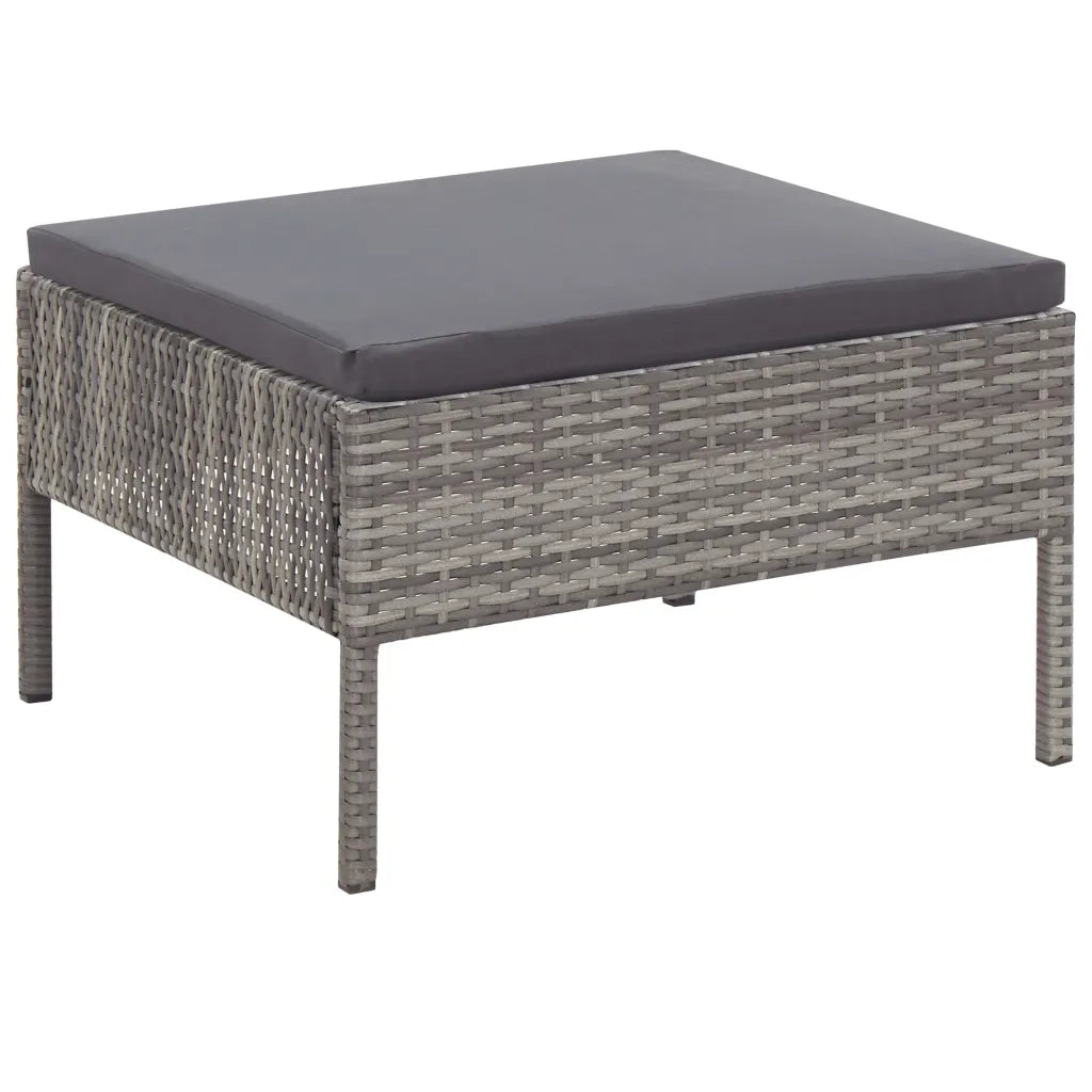Set Divani da Giardino 5 pz con Cuscini in Polyrattan Grigio cod mxl 38824