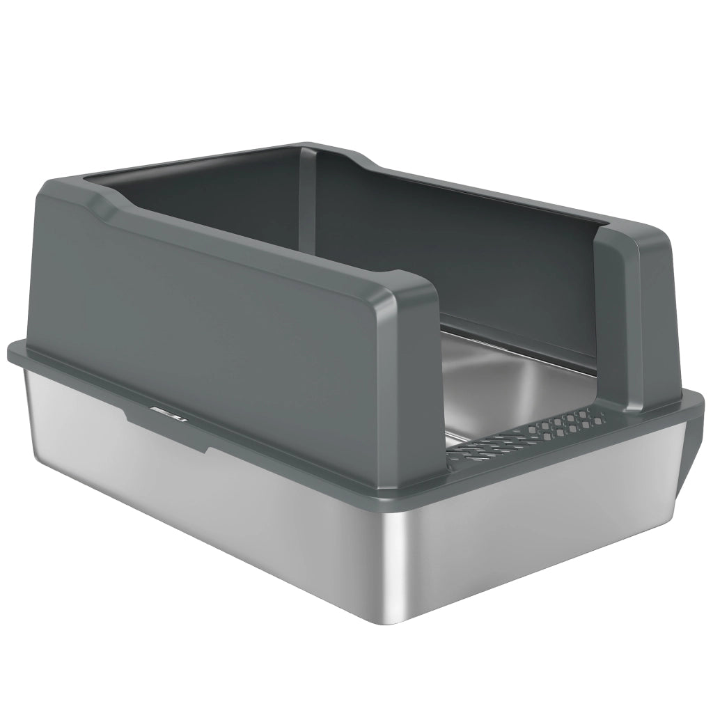 Casetta igienica per gatti in acciaio ¨C zephmum ¨C grigio 71x50,8x35,5 cm
