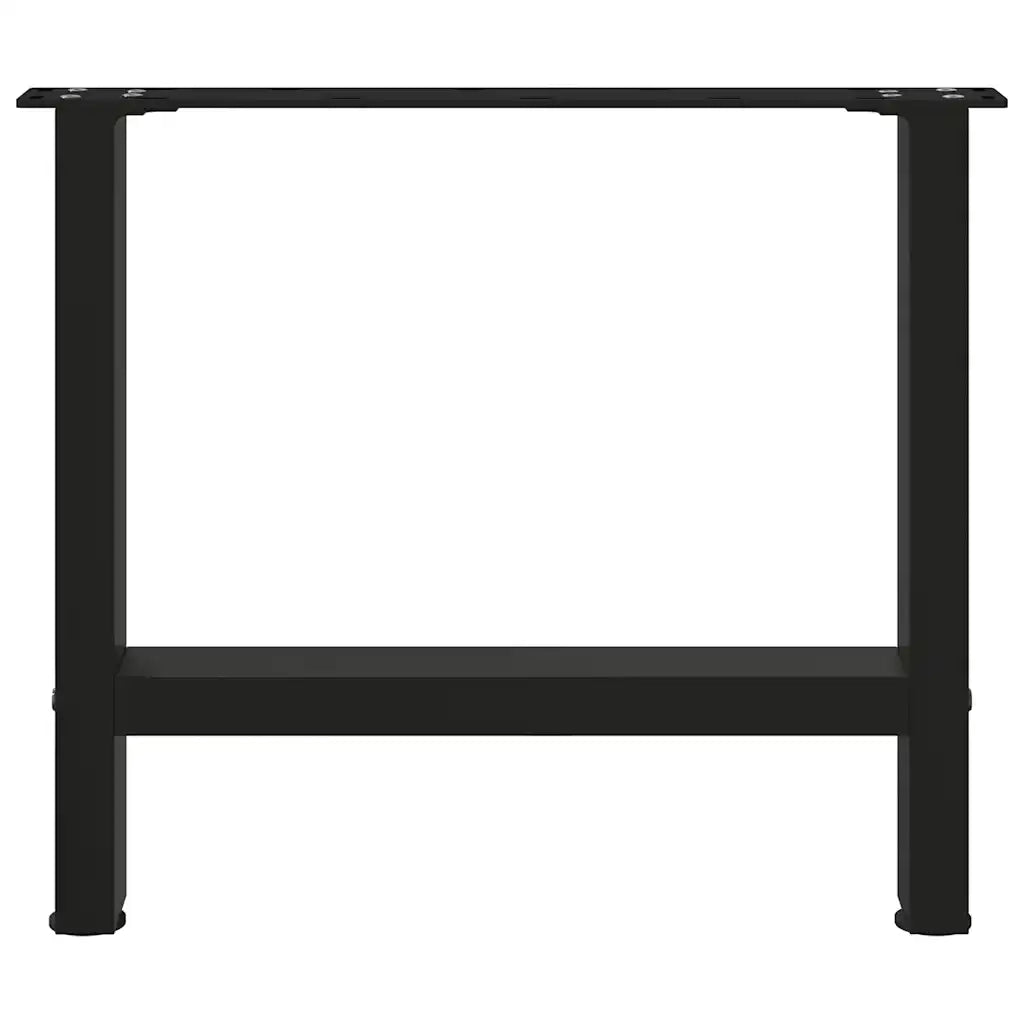 Gambe per Tavolino da Caff¨¨ Nere 2 pz-Set di 2 Gamba per Tavolo 50x(42-43) cm Acciaio