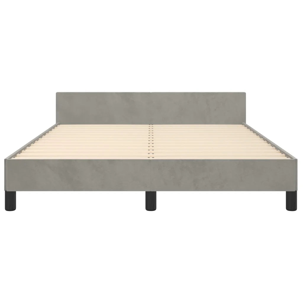 Giroletto con Testiera Grigio Chiaro 140x190 cm in Velluto cod mxl 61055