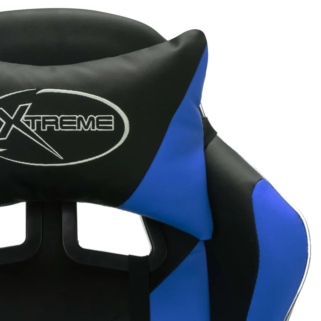 Sedia da Gaming con Luci a LED RGB Blu e Nera in Similpelle 288006