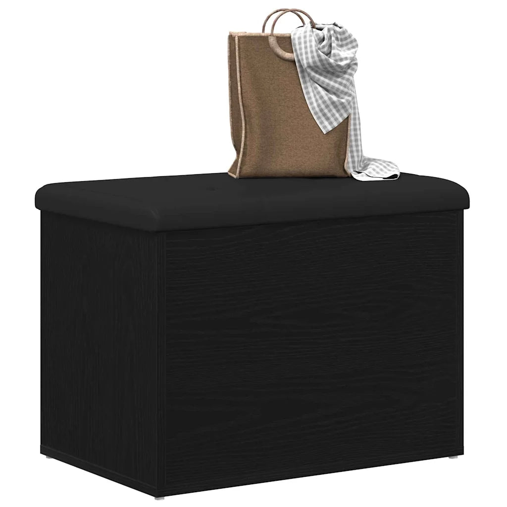 Panchina con contenitore Rovere nero 62 x 42 x 45 cm 862983