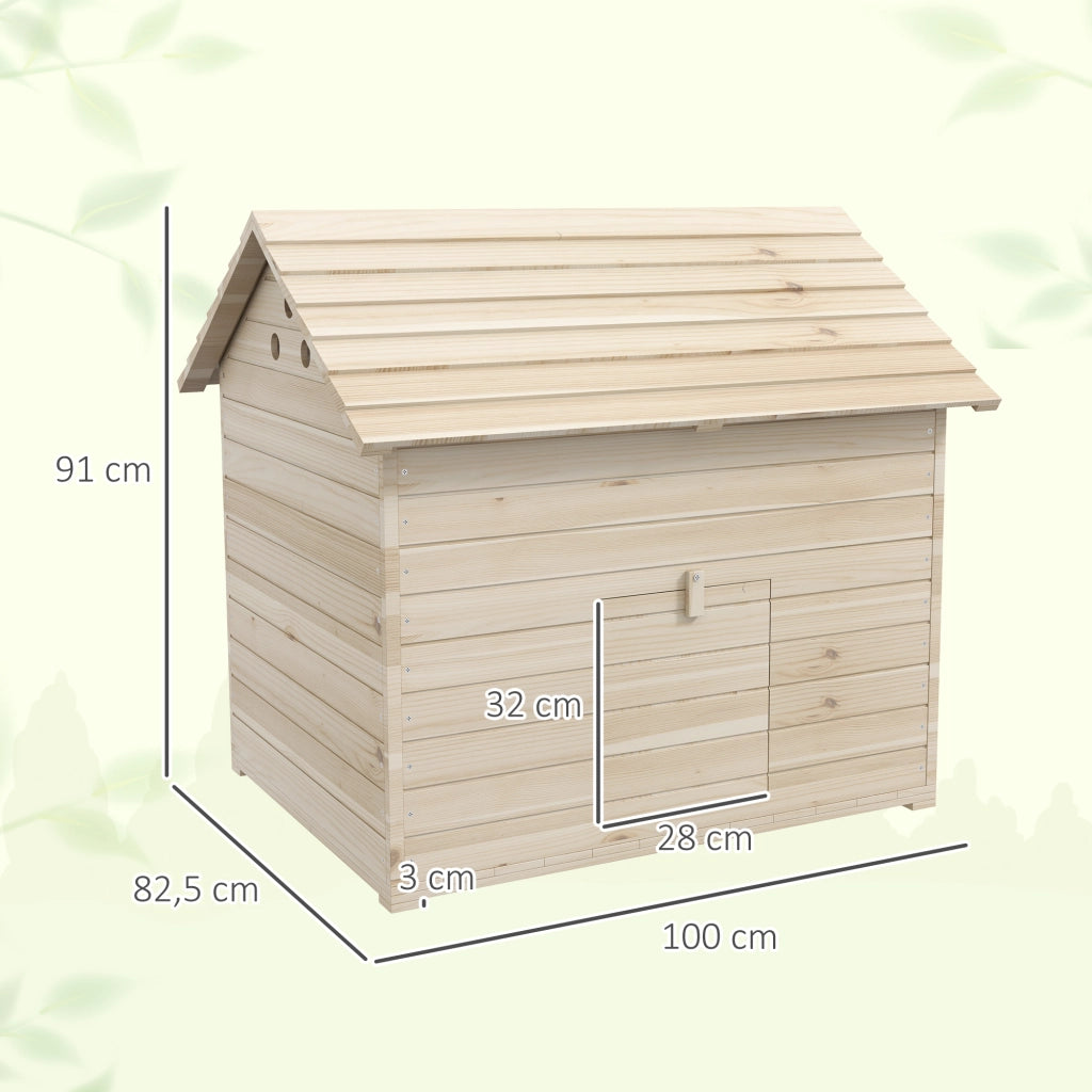 Casetta da giardino con tetto apribile e rampa sulla porta anteriore in legno di abete naturale