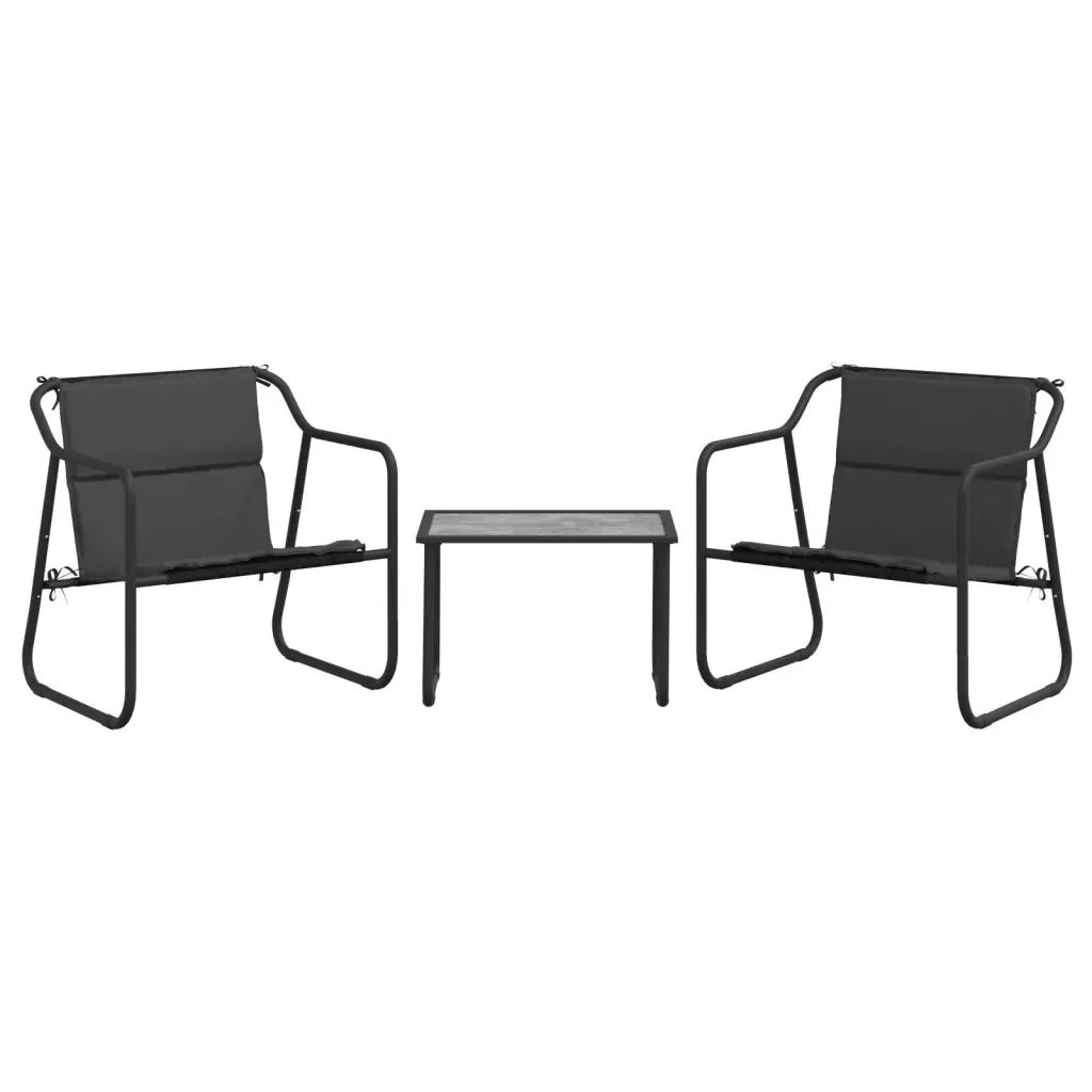 Set Salotto da Giardino 3 pz con Cuscini in Acciaio Antracite 364107