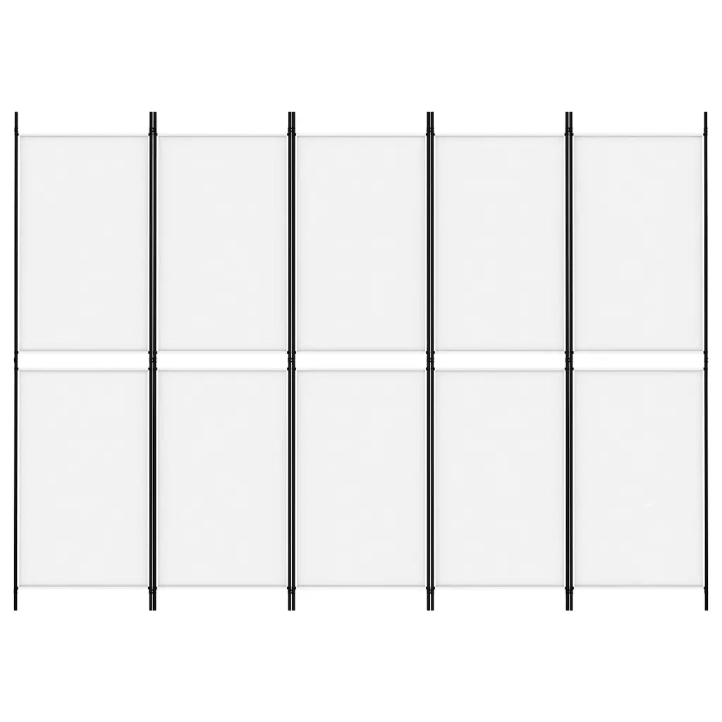 Divisorio a 5 Pannelli Bianco 250x180 cm Tessuto 350218