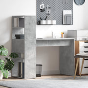 Scrivania con stoccaggio grigio cemento 113x54x120 cm legno ingegnerizzato