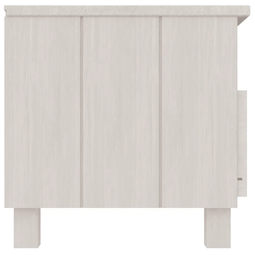 Mobile TV HAMAR Bianco 106x40x40 cm in Legno Massello di Pino 340469
