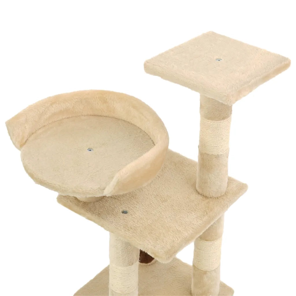 Albero per Gatti con Tiragraffi in Sisal 65 cm Beige 170609